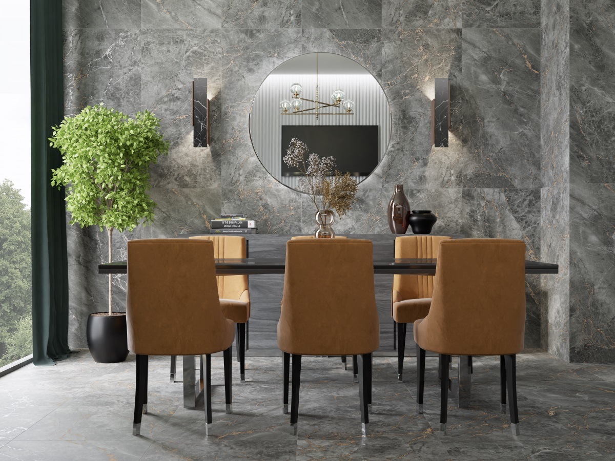 Керамогранит Primavera арт Black Velvet, carving, black, 600х600 фото 2