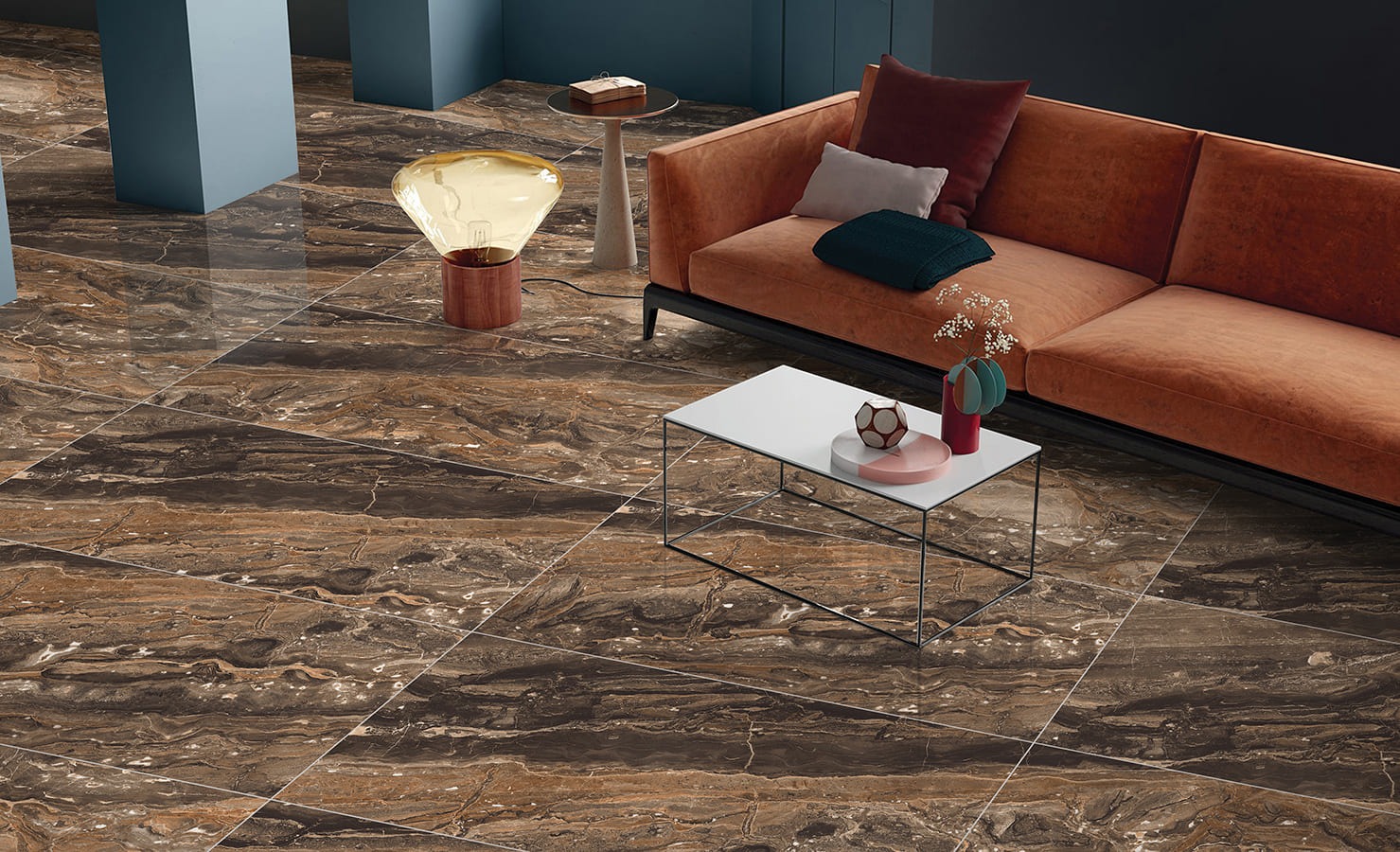 Керамогранит Primavera арт Richter Brown, high glossy, brown, 1200x600 фото 2