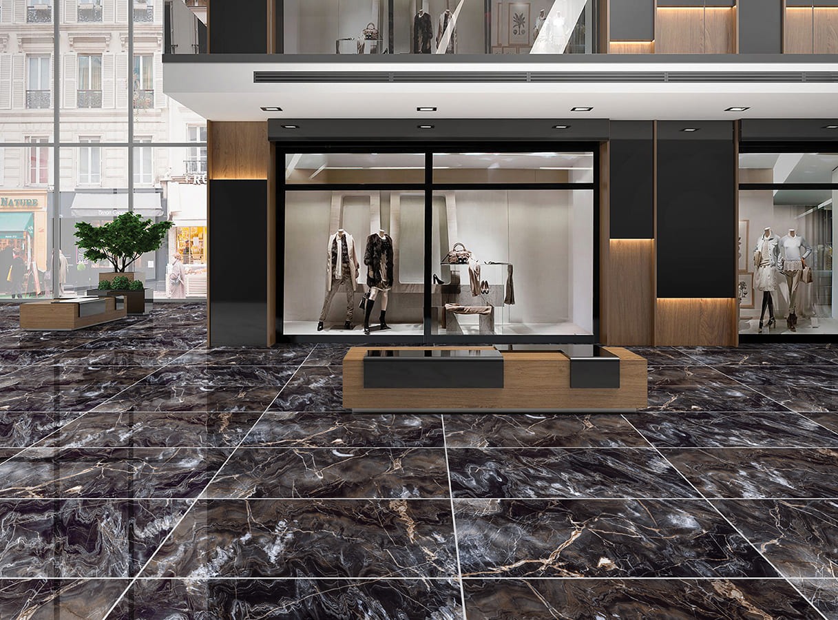 Керамогранит Primavera арт Toledo Black, high glossy, brown, 1200x600 фото 2