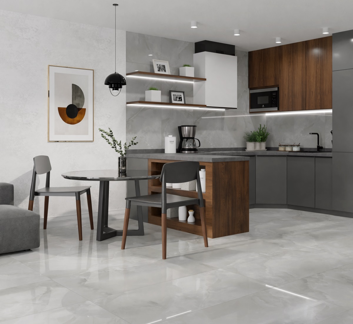 Керамогранит Primavera арт Vilema, polished, grey, 1200x600 фото 2