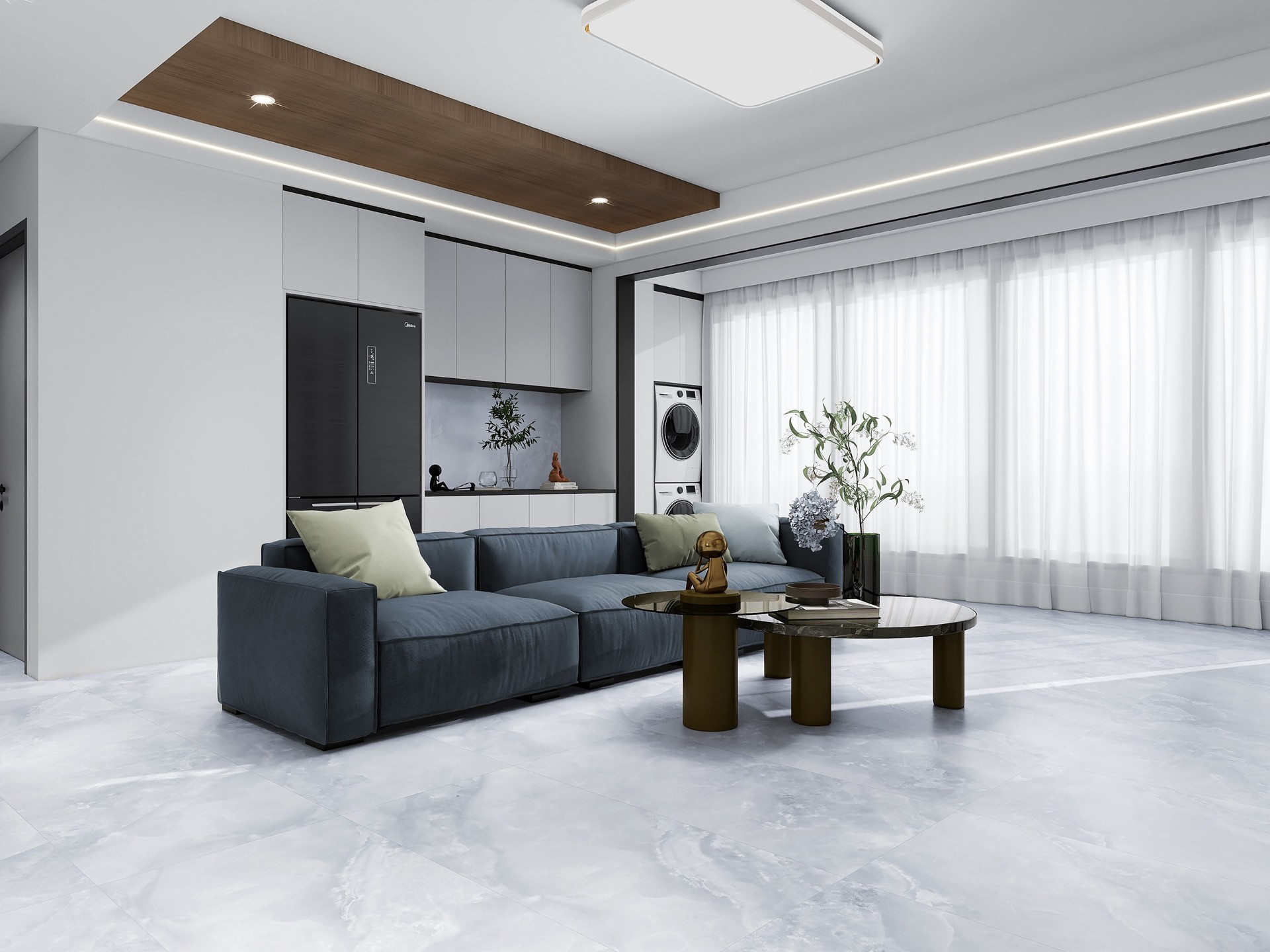 Керамогранит Global Tile арт Релакс, синий, 1200х600 фото 3