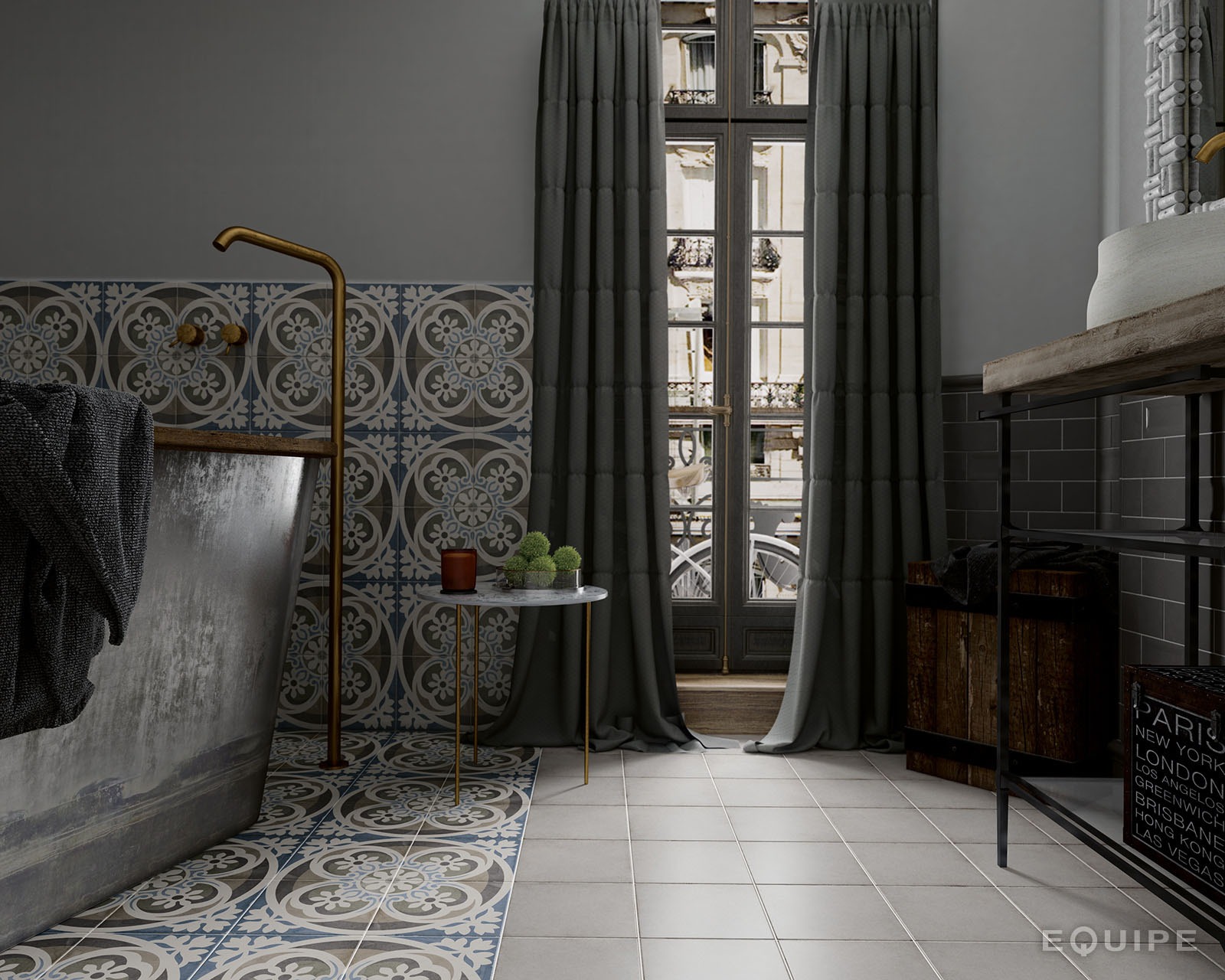 Керамогранит Equipe арт Art Nouveau, grey, 200х200 фото 4