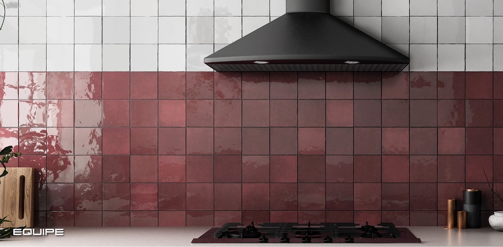 Керамическая плитка Equipe арт Artisan, burgundy, 132х132 фото 3