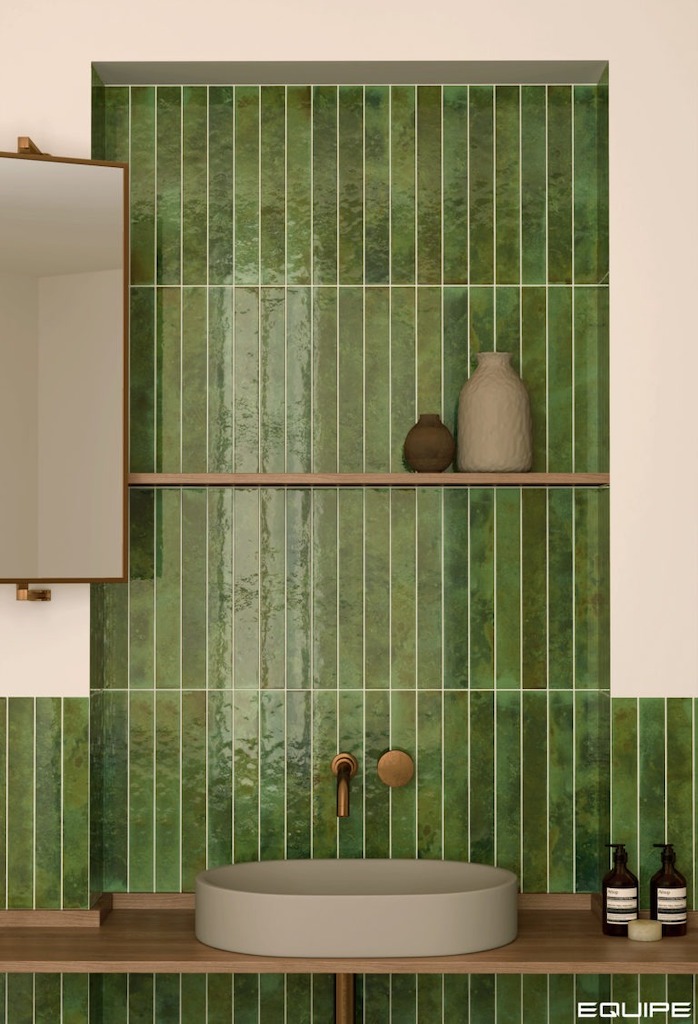 Керамическая плитка Equipe арт Bali, green, 400х50 фото 2
