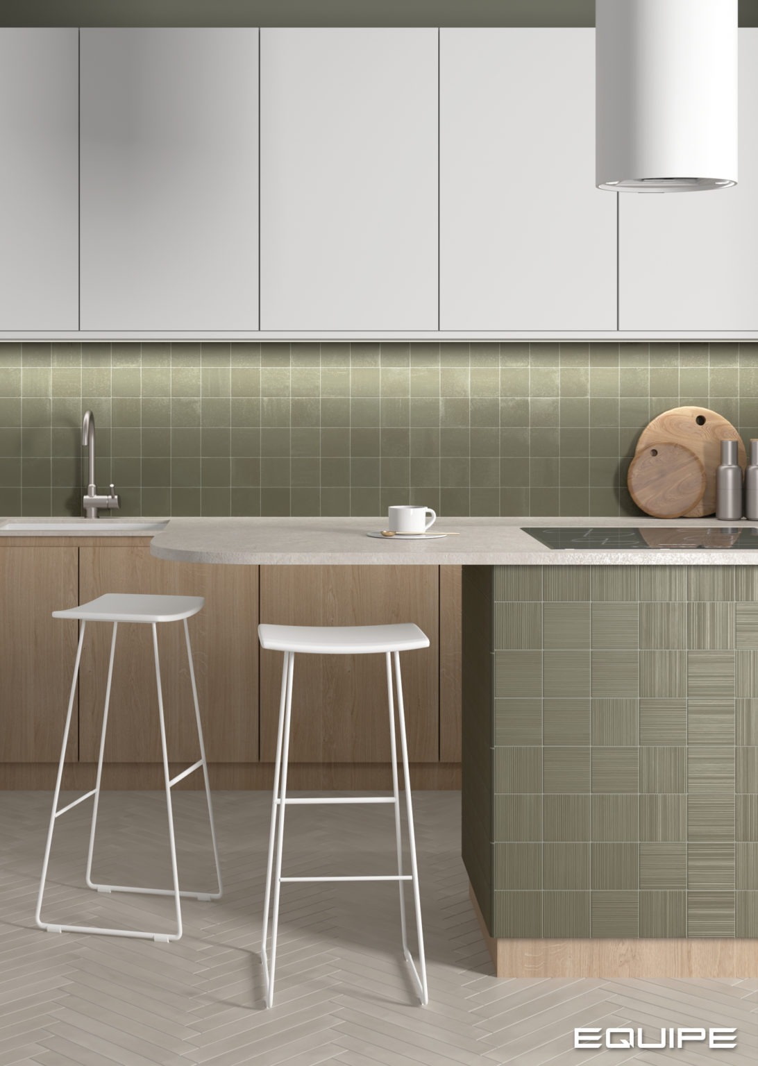 Керамогранит Equipe арт Hikari, sage, 100х100 фото 3