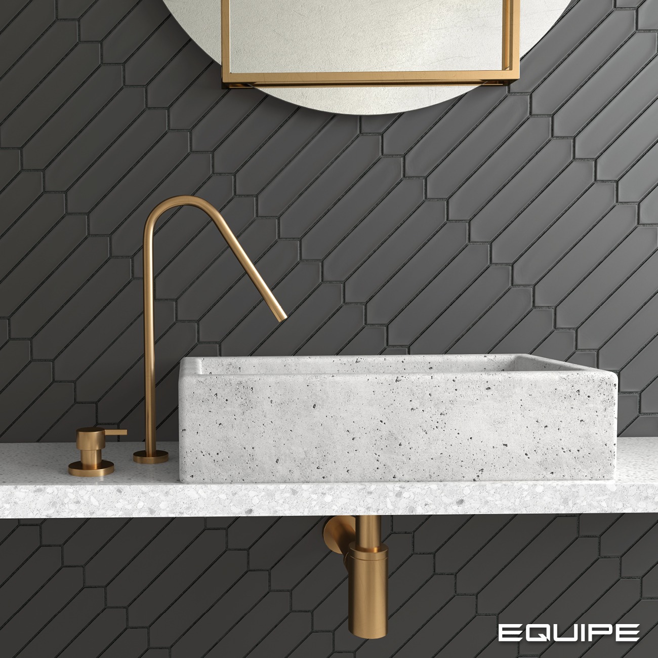 Керамическая плитка Equipe арт Lanse, black, 250х50 фото 2