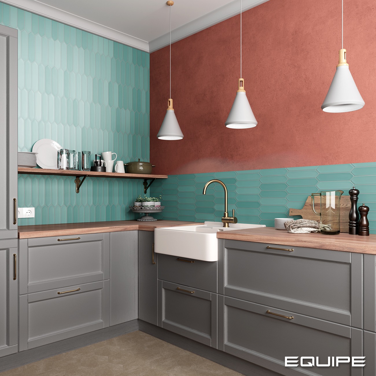 Керамическая плитка Equipe арт Lanse, viridian, 250х50 фото 2