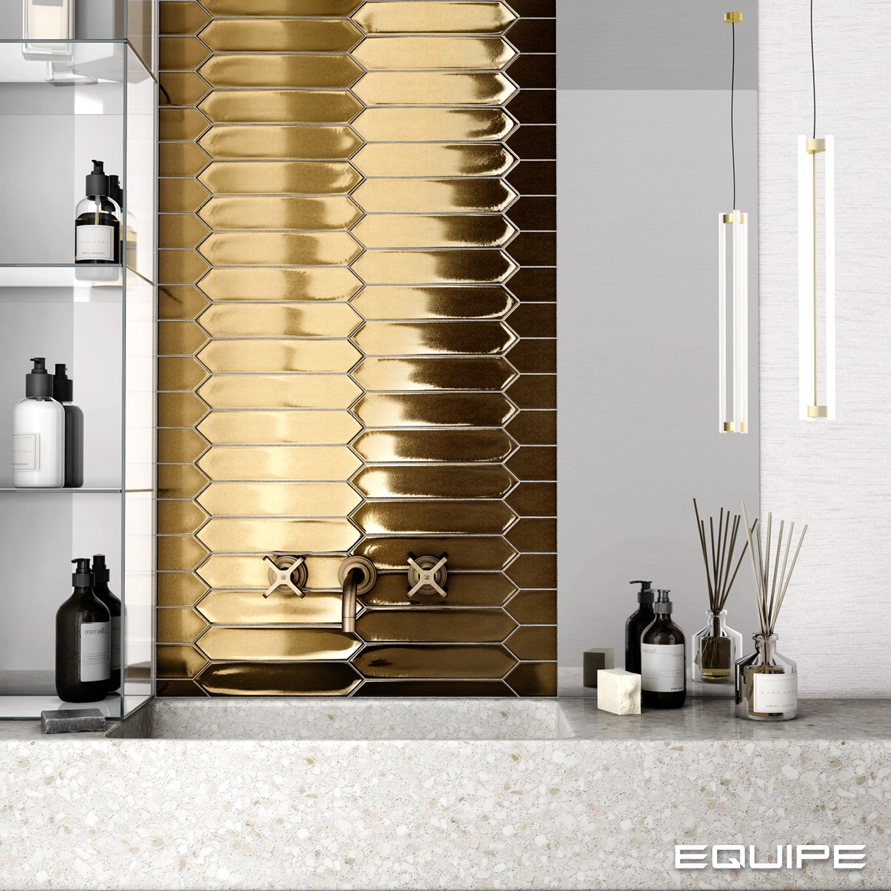 Керамическая плитка Equipe арт Lanse, gold, 250х50 фото 2