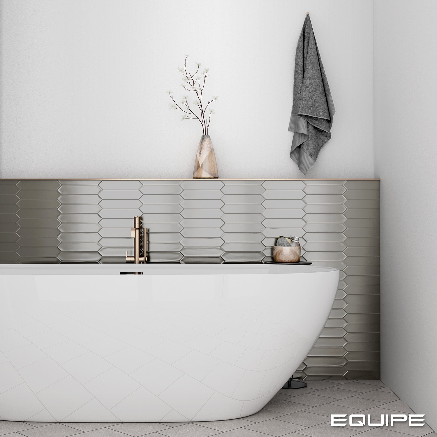Керамическая плитка Equipe арт Lanse, silver, 250х50 фото 2