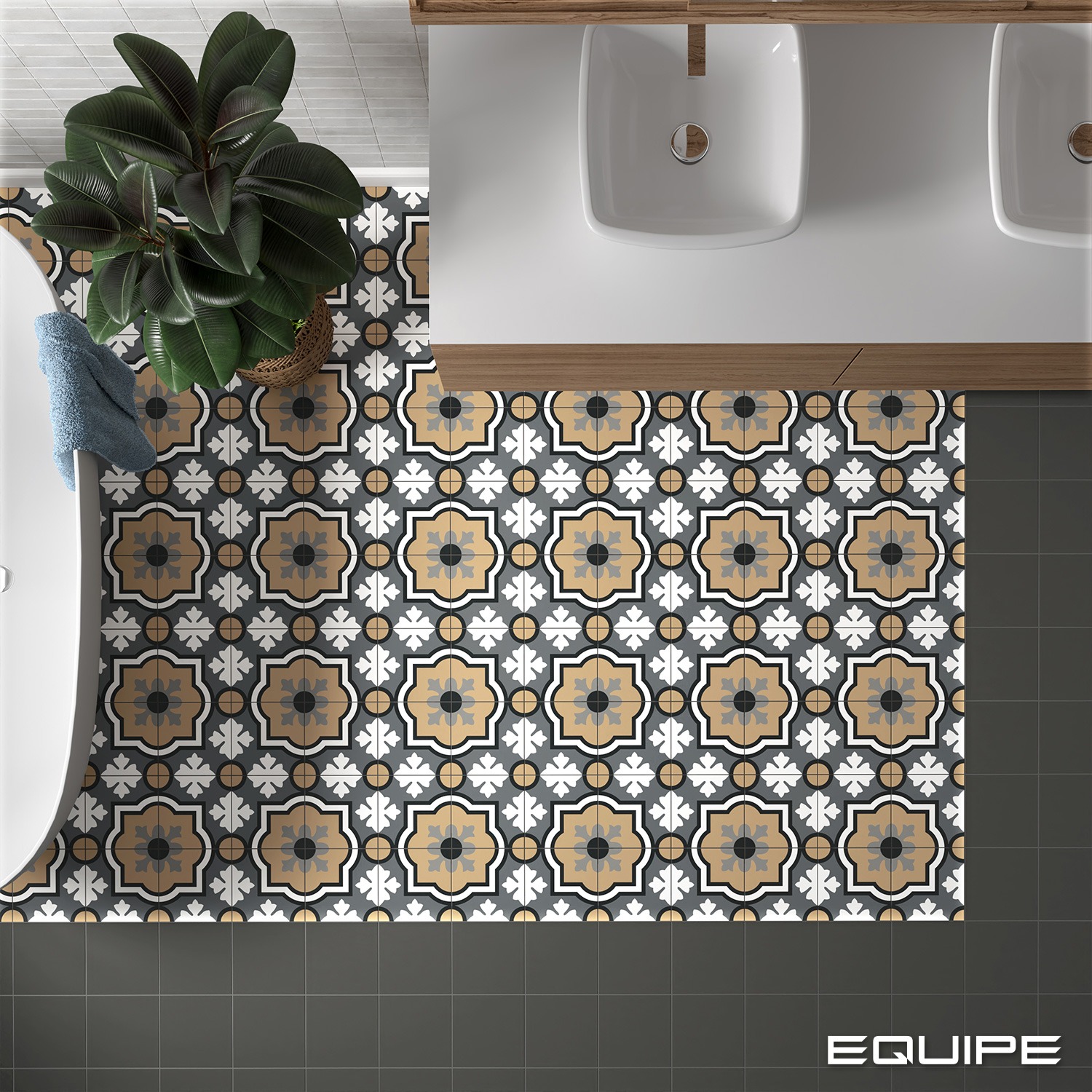 Керамогранит Equipe арт Rivoli, black, 200x200 фото 2