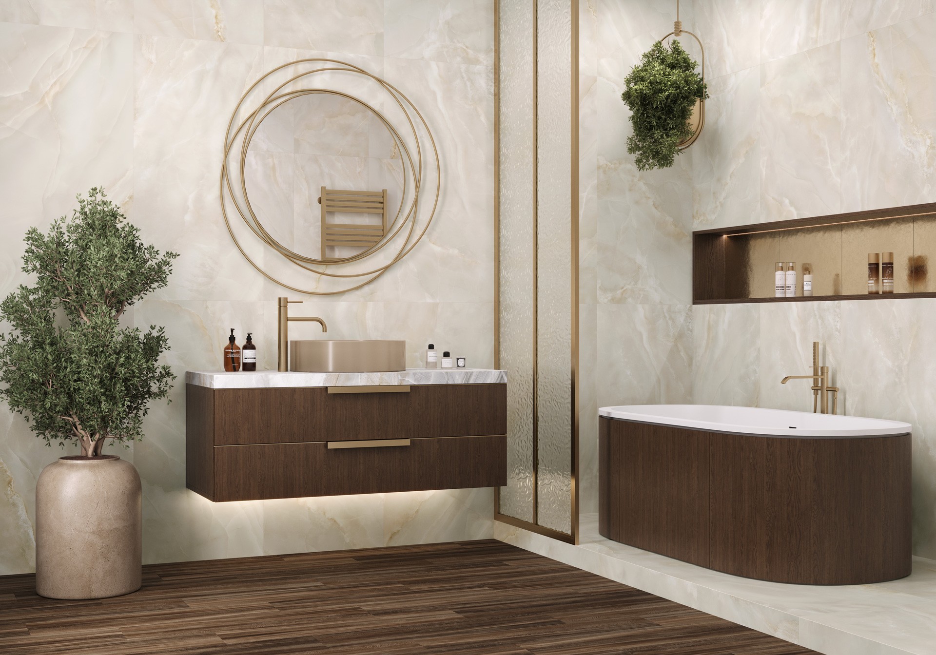 Керамогранит Delacora арт Оникс Бриз, кремовый, 1200x600 фото 2
