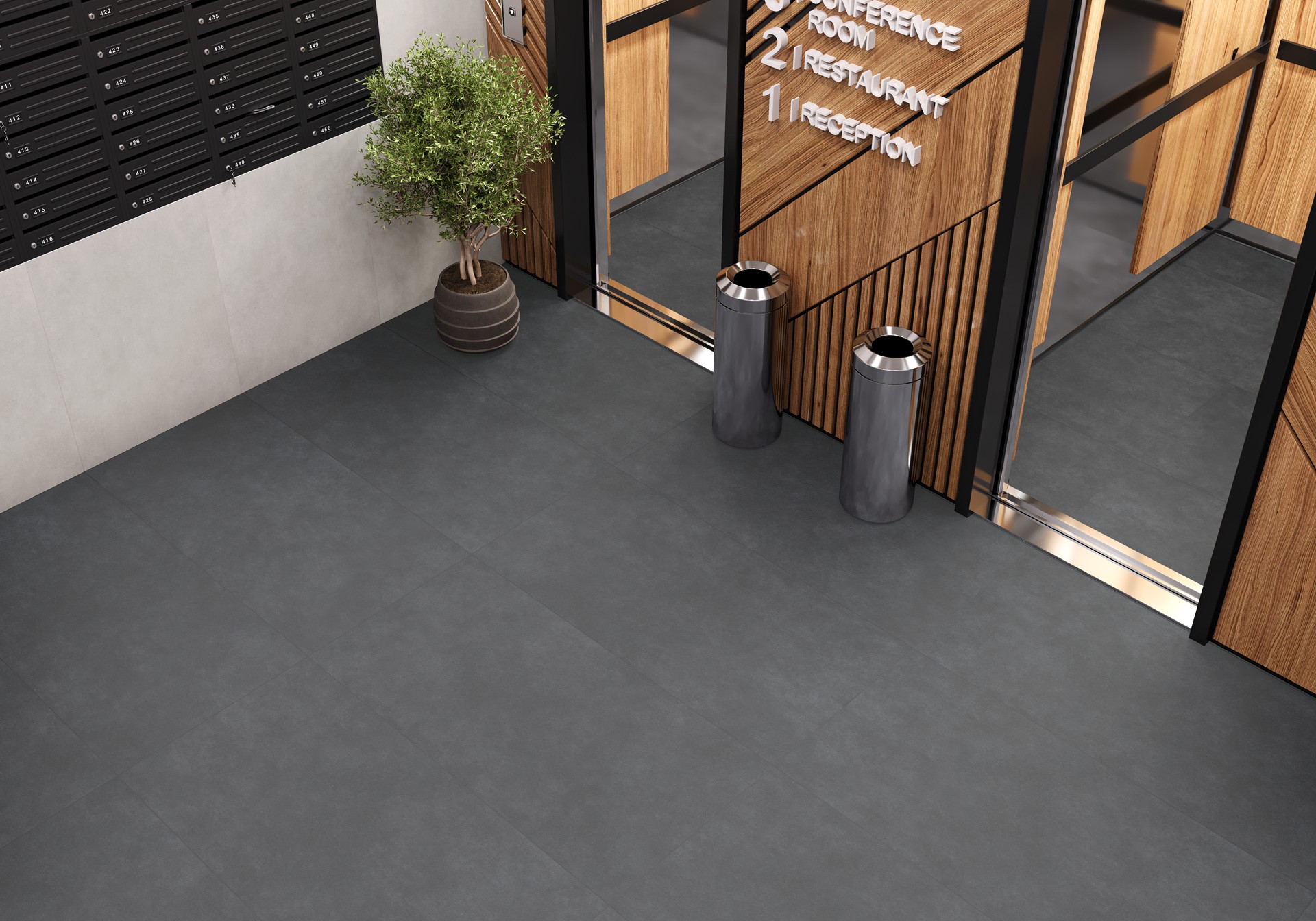 Керамогранит New Trend арт Лайф Цемент, графитовый, 600x600 фото 3
