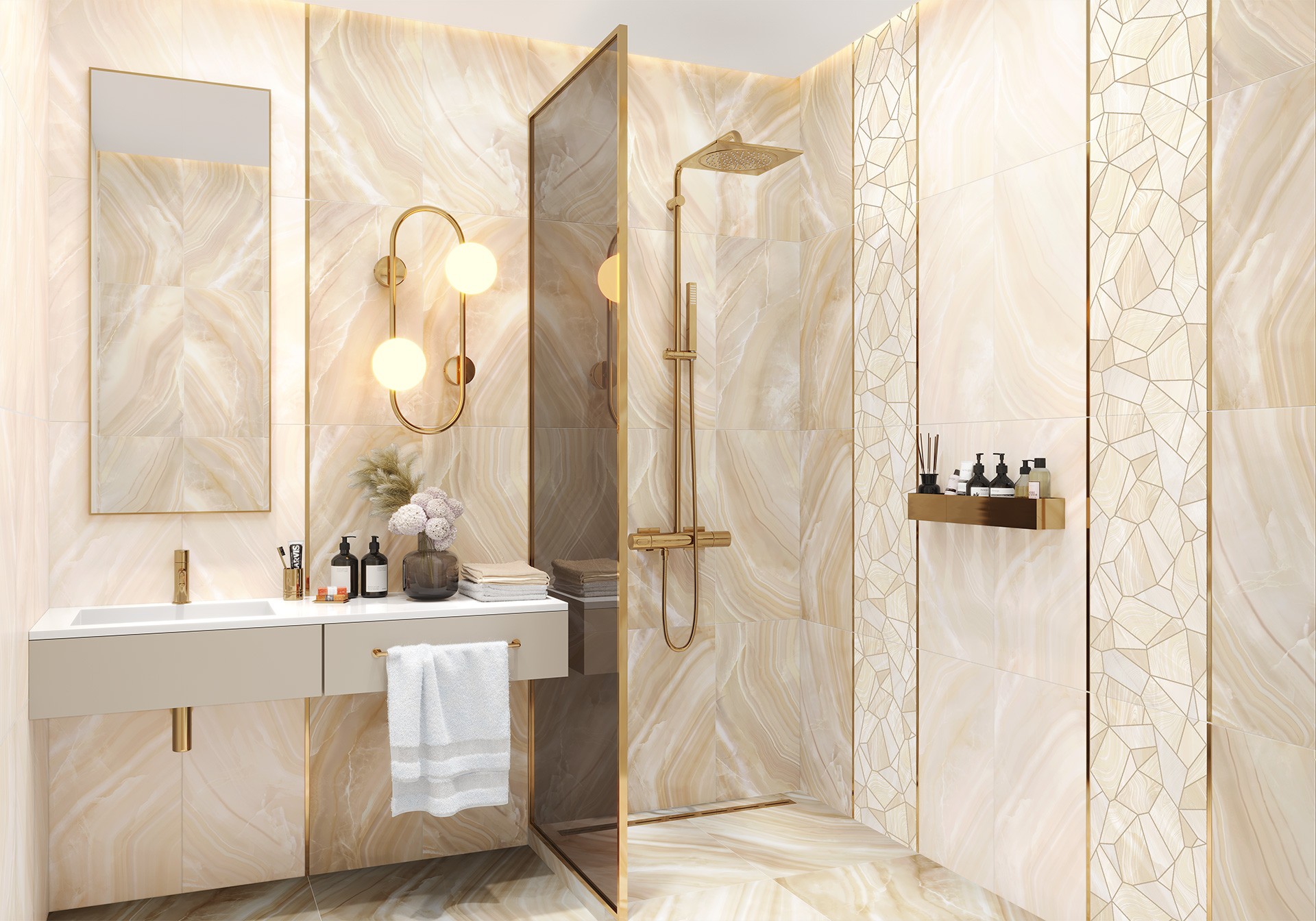 Керамогранит New Trend арт Венис, бежевый, 600x600 фото 2
