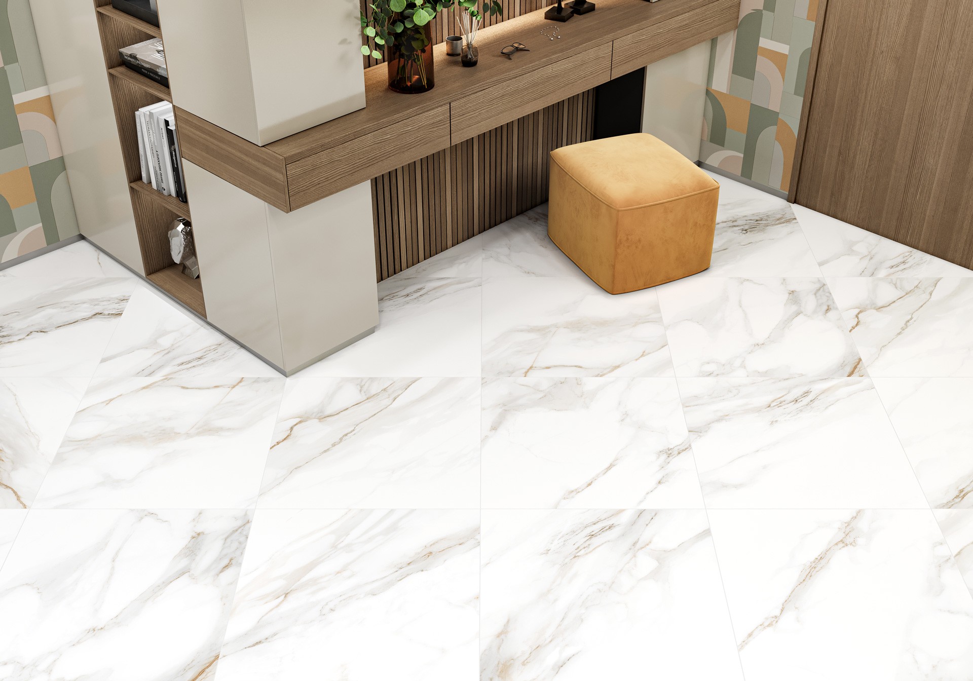 Керамогранит New Trend арт Калакатта Андреа, белый, 600x600 фото 2