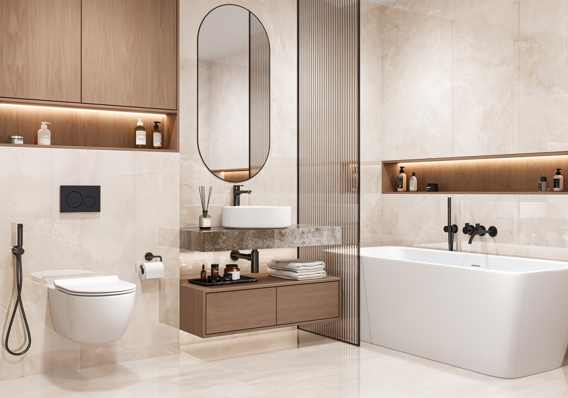 Керамогранит New Trend арт Шарм Оникс, кремовый, 1200х600 фото 2