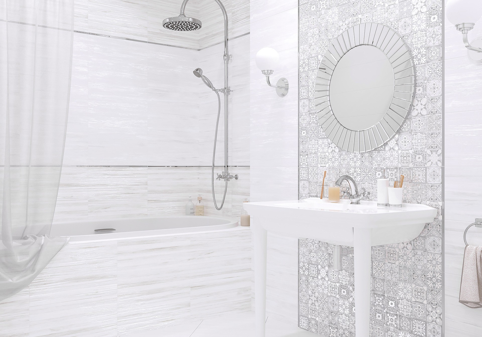 Керамическая плитка New Trend арт Винченцо, каза светло-серый, 500x249 фото 2