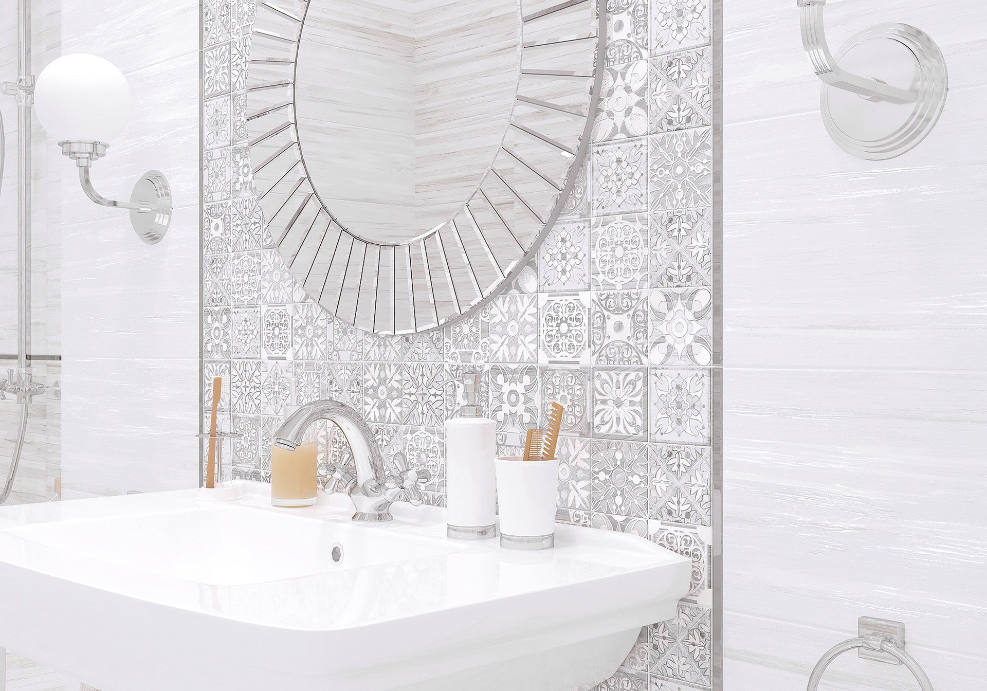 Керамическая плитка New Trend арт Винченцо, серый, 500x249 фото 3