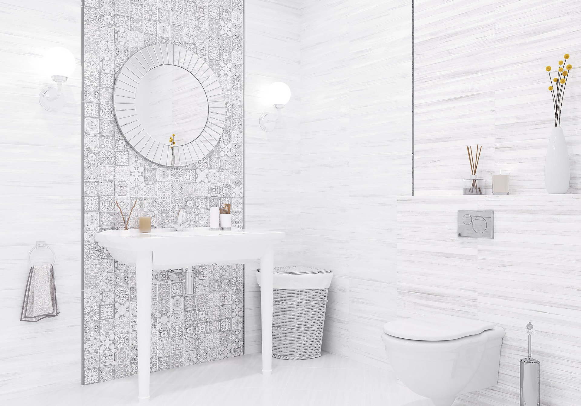 Керамическая плитка New Trend арт Винченцо, светло-серый, 500x249 фото 3