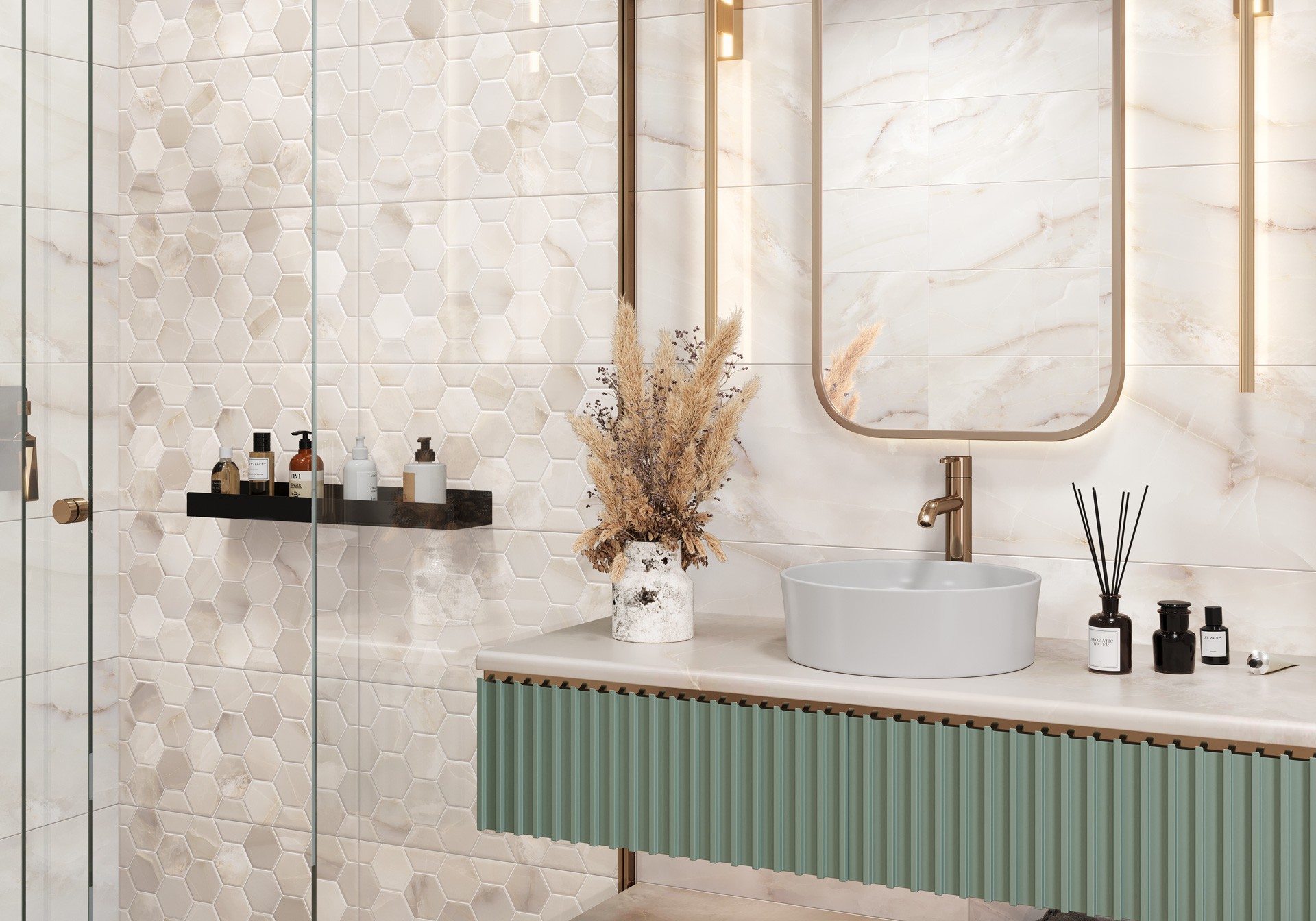 Керамическая плитка New Trend арт Милениал, бежевый, 600x300 фото 2