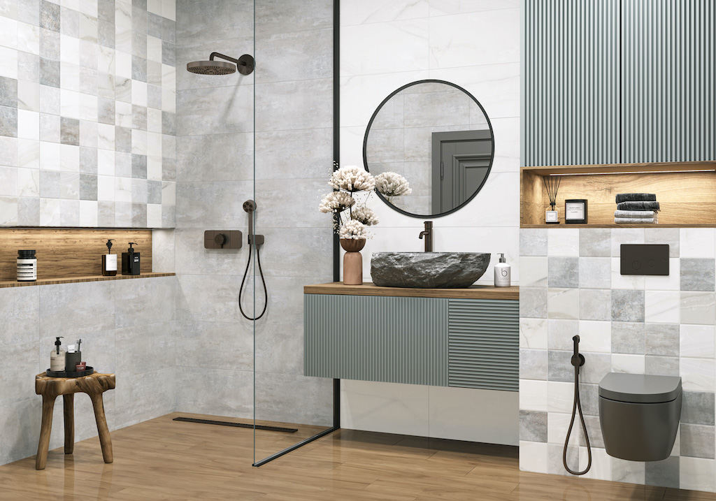 Керамическая плитка New Trend арт Титан, серый, 600x300 фото 4