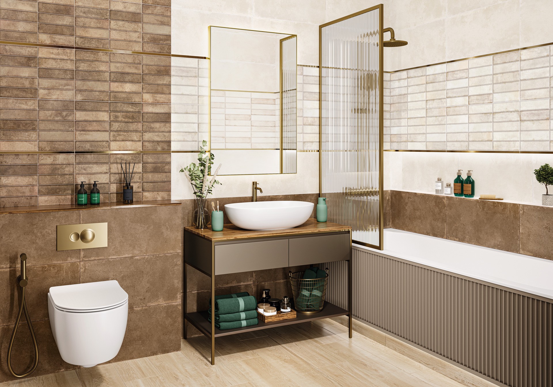 Керамическая плитка New Trend арт Эльбрус, каштановый, 600x300 фото 2