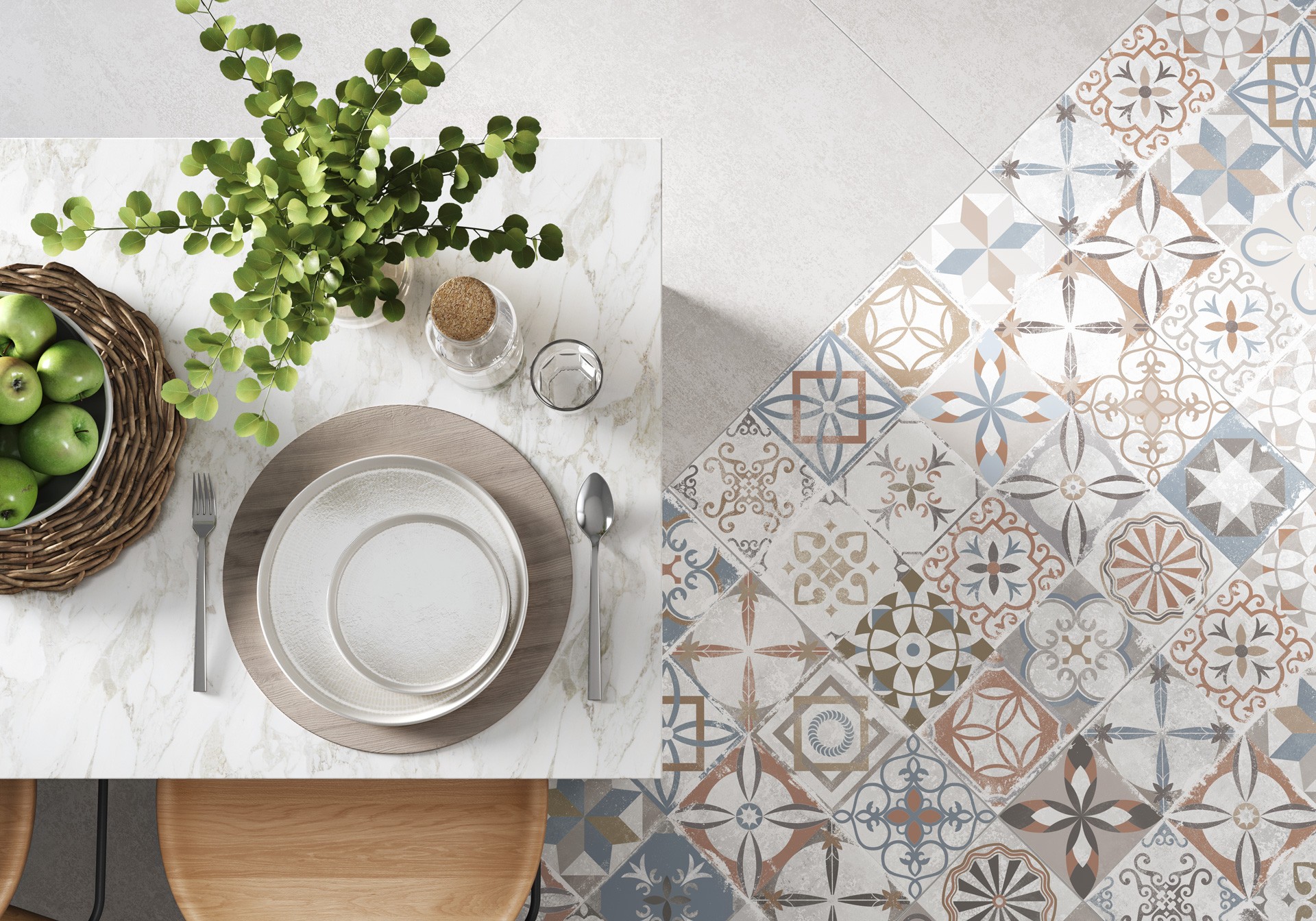 Керамогранит Alma Ceramica арт Бетон Про, разноцветный, 600х600 фото 2