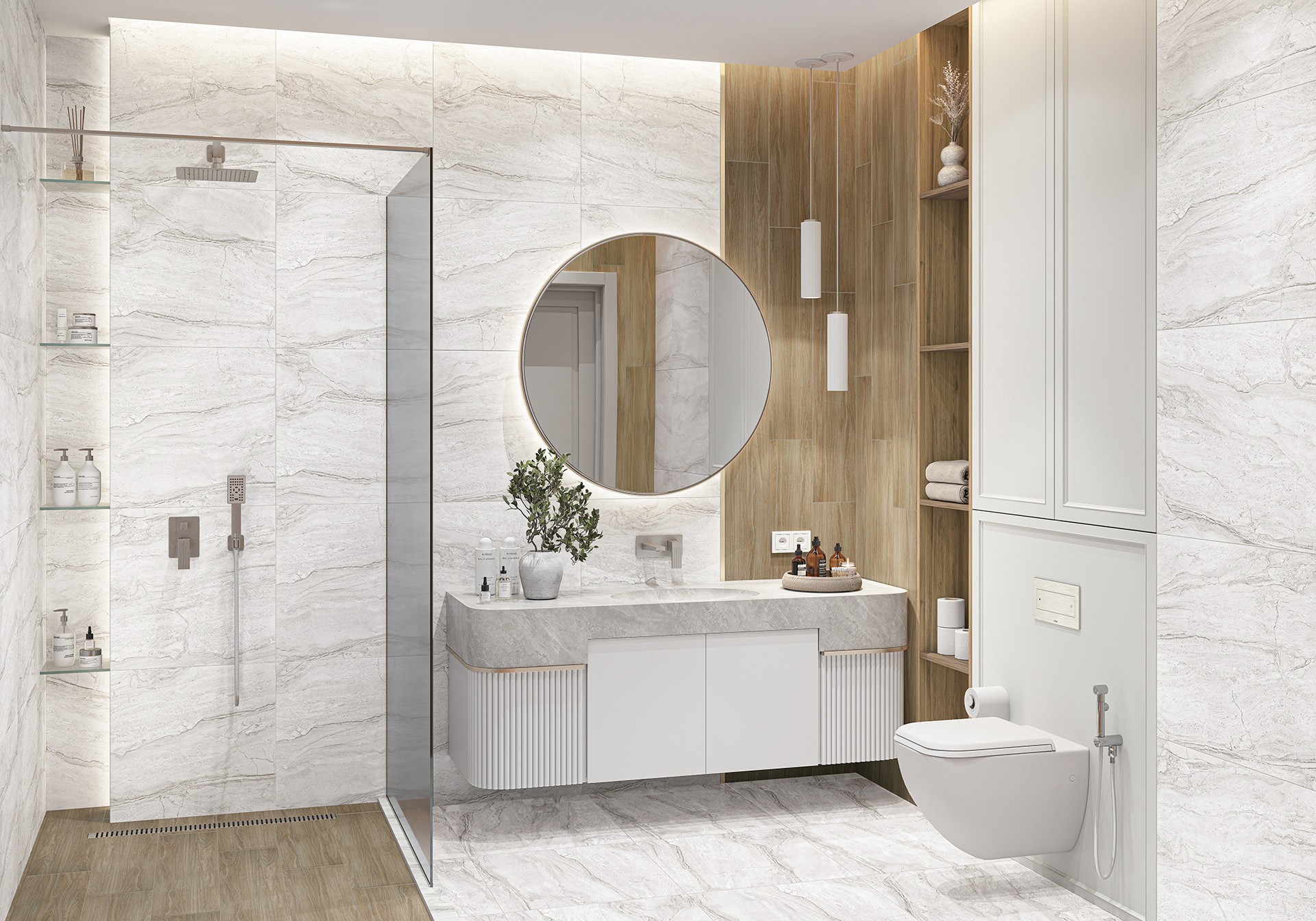 Керамогранит Alma Ceramica арт Боттичино, светло-серый, 1200х600 фото 2