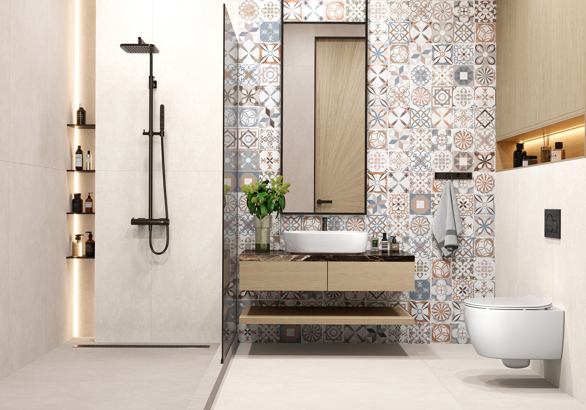 Керамогранит Alma Ceramica арт Бетон Про, разноцветный, 1200х600 фото 2