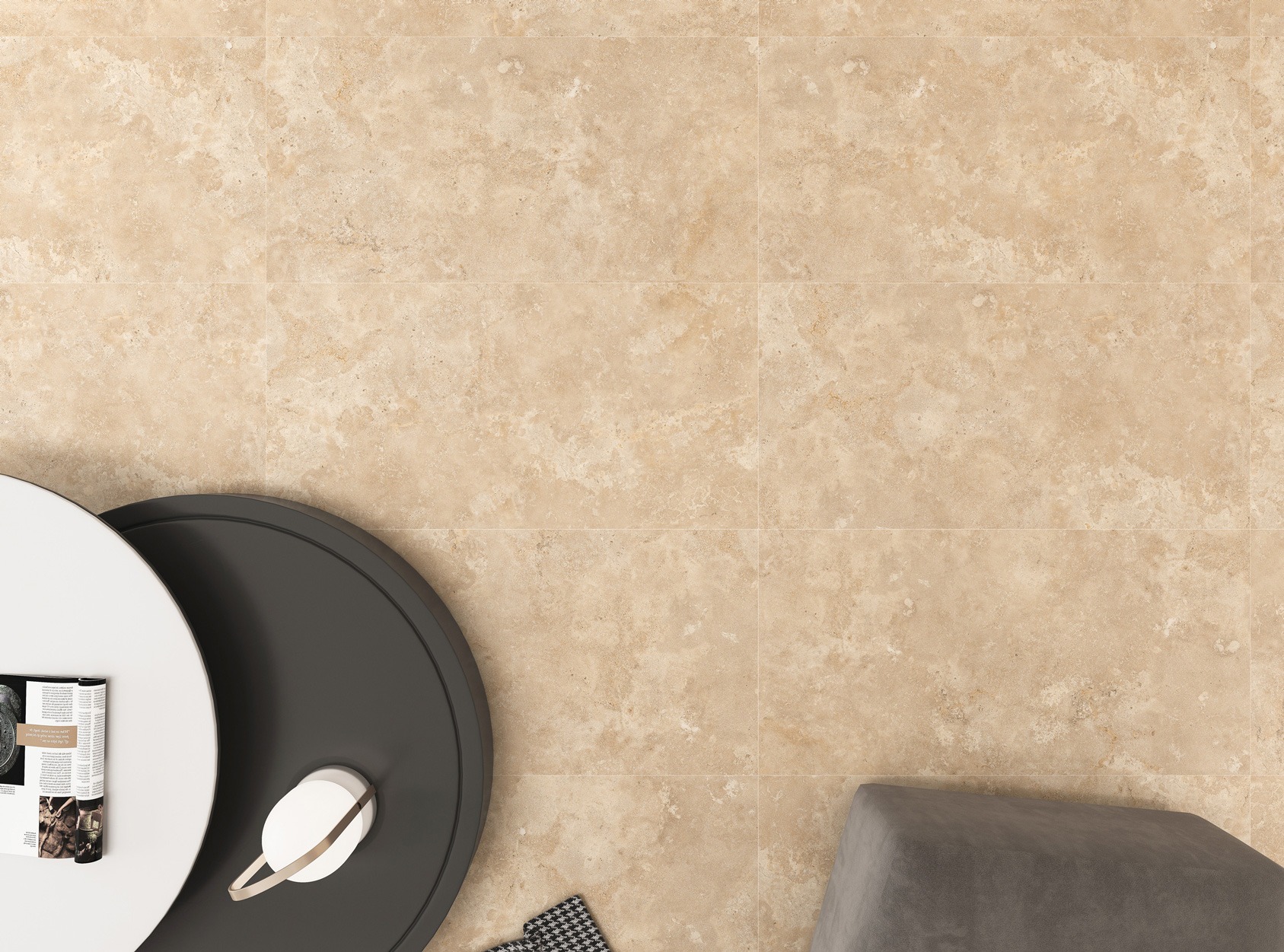 Керамогранит Global Tile арт Травертин Тиволи, бежевый, 1200х600 фото 2