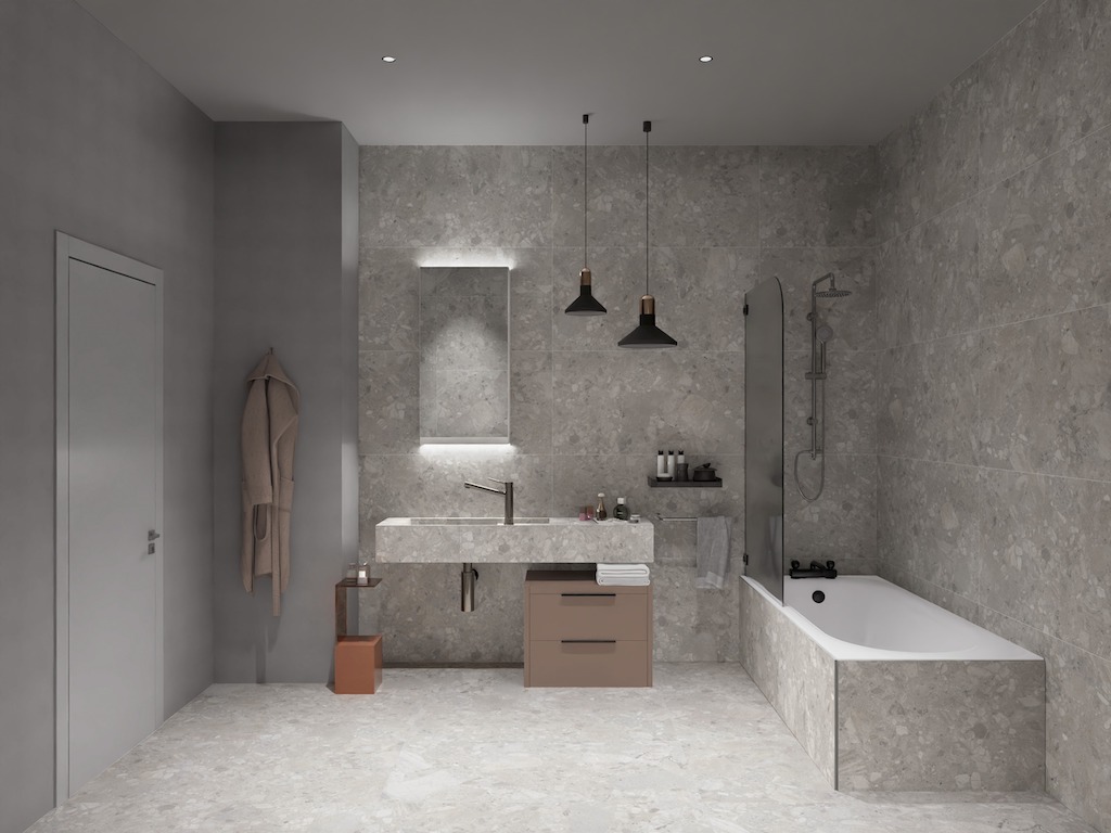 Керамогранит Global Tile арт Чеппо Милано, серо-бежевый, 1200х600 фото 2