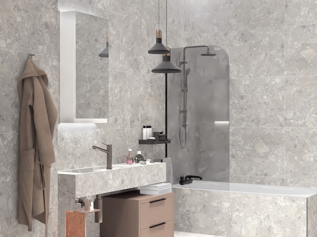 Керамогранит Global Tile арт Чеппо Милано, серо-бежевый, 1200х600 фото 4