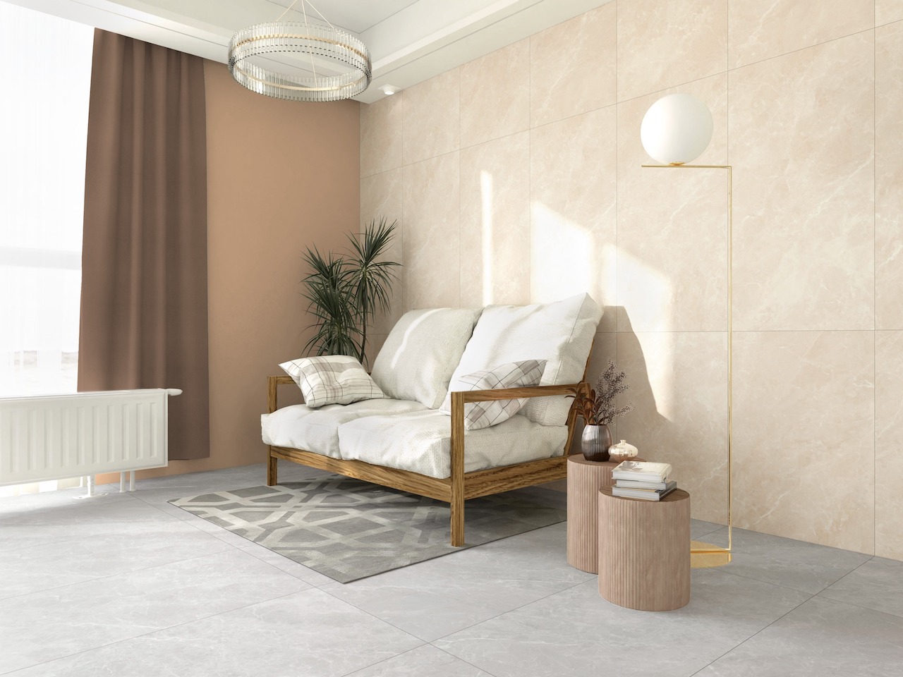 Керамогранит Global Tile арт Шелк, светло-бежевый, 1200х600 фото 6