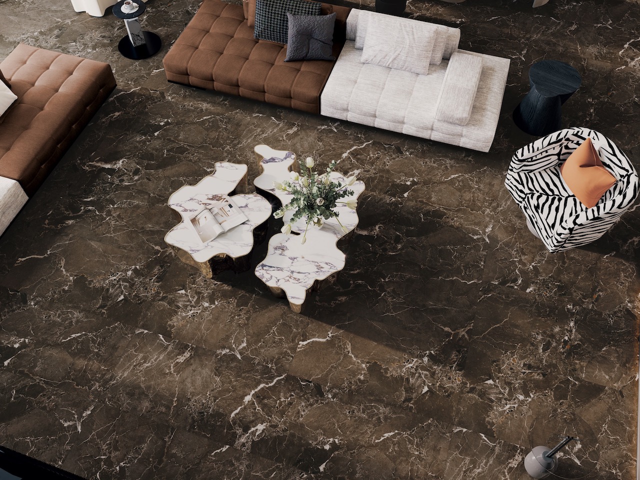 Керамогранит Global Tile арт Этна, коричневый, 1200х600 фото 3