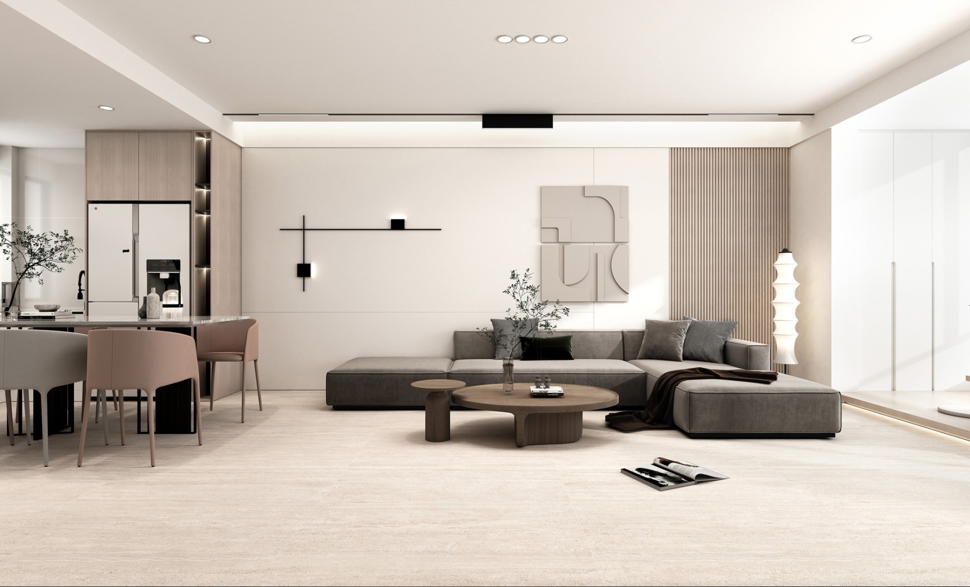Керамогранит Global Tile арт Травертин Романо, светло-бежевый, 1200х600 фото 2
