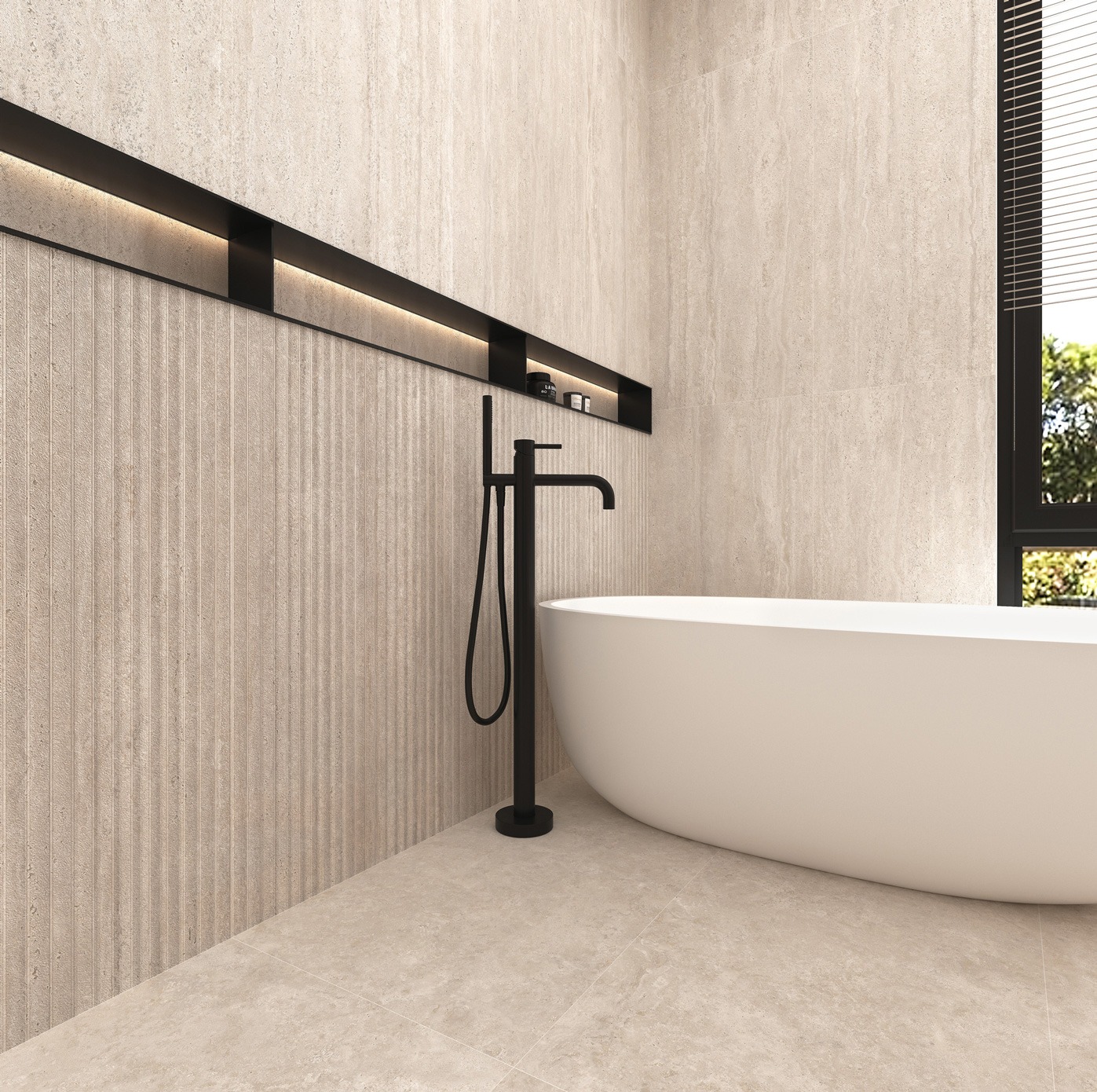 Керамогранит Global Tile арт Травертин Романо, светло-бежевый, 1200х600 фото 3