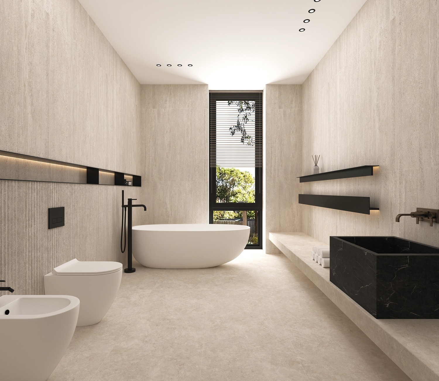 Керамогранит Global Tile арт Травертин Романо, светло-бежевый, 1200х600 фото 4